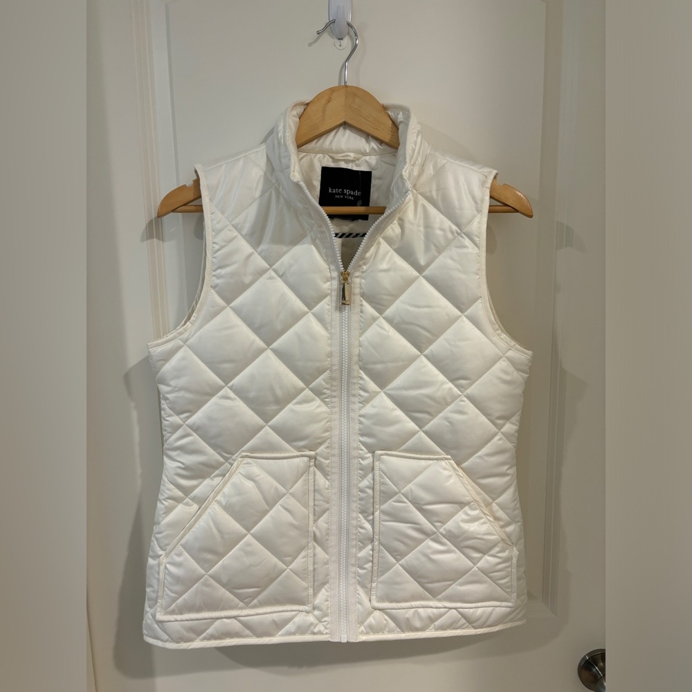 Kate Spade Quilted Vest Color Cream Size S